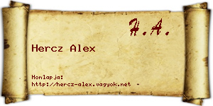 Hercz Alex névjegykártya